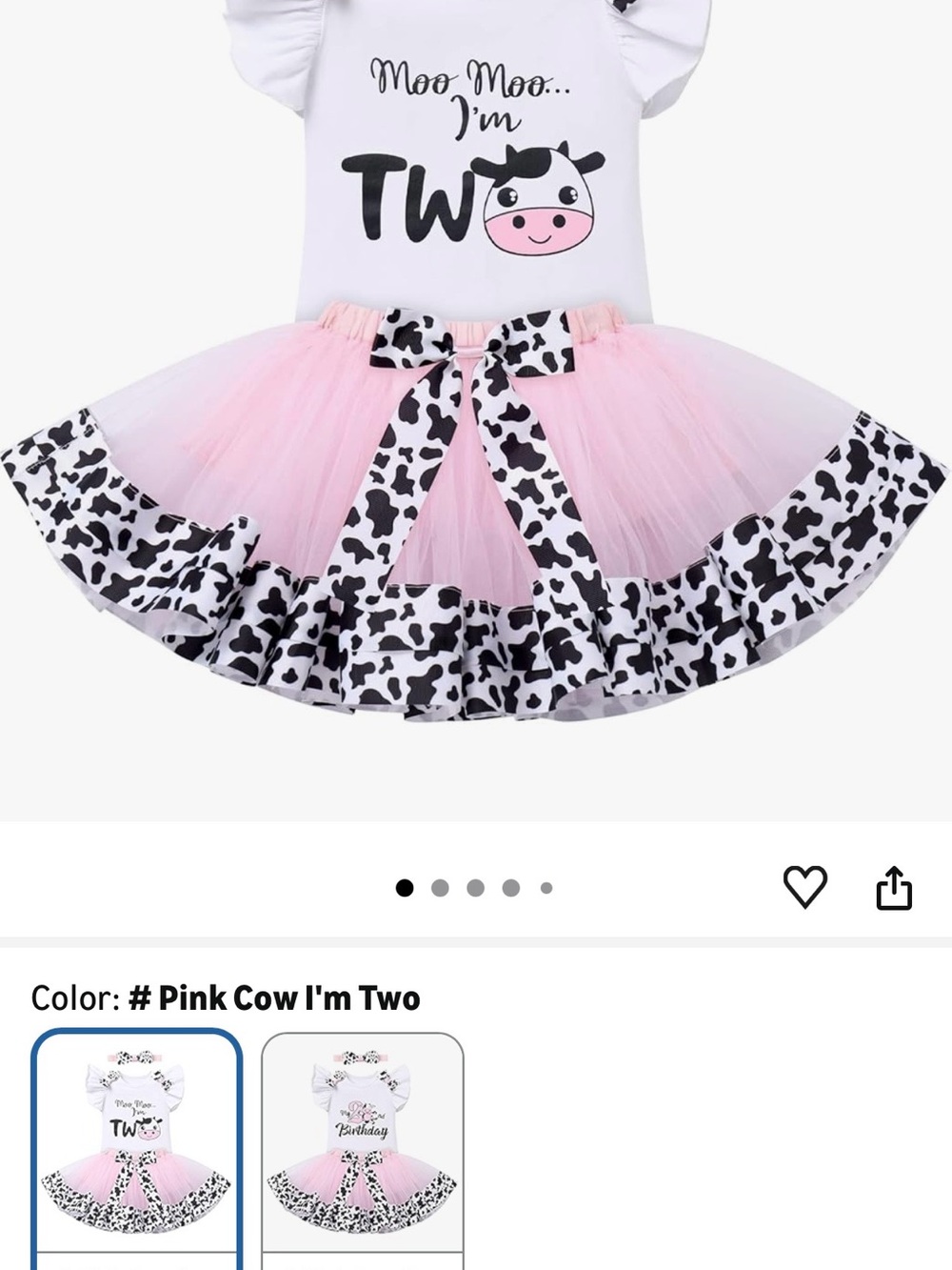 Pink Cow "I'm Two" Tutu Dress